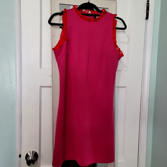 NEW ALEXIA ADMOR Sleeveless Ruffle Roma tic Sheath mini dress size sm pink - Picture 2 of 16